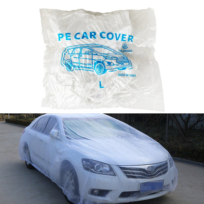 5 PACK Clear Plastic Disposable Car Cover Temporary Universal Rain Dust Garage