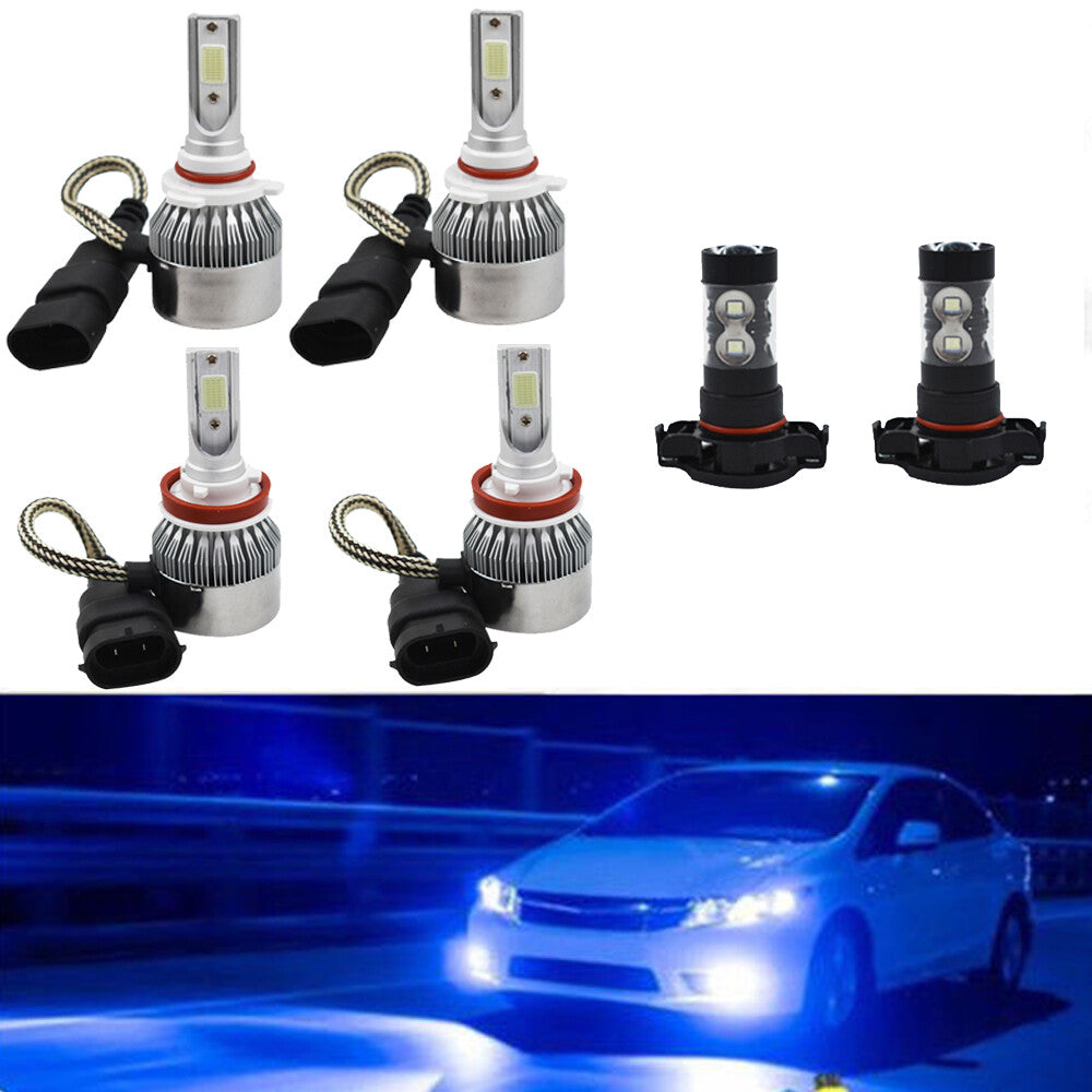 Solid Spare 9005 H11 LED Headlight+Fog Light 8000K Left+Right Fit For Toyota Tundra 07-12