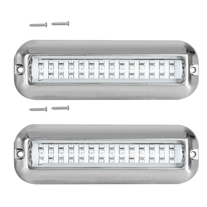 2x 42 LED Blue 316 Stainless Steel Underwater Boat Marine Transom Lights Pontoon