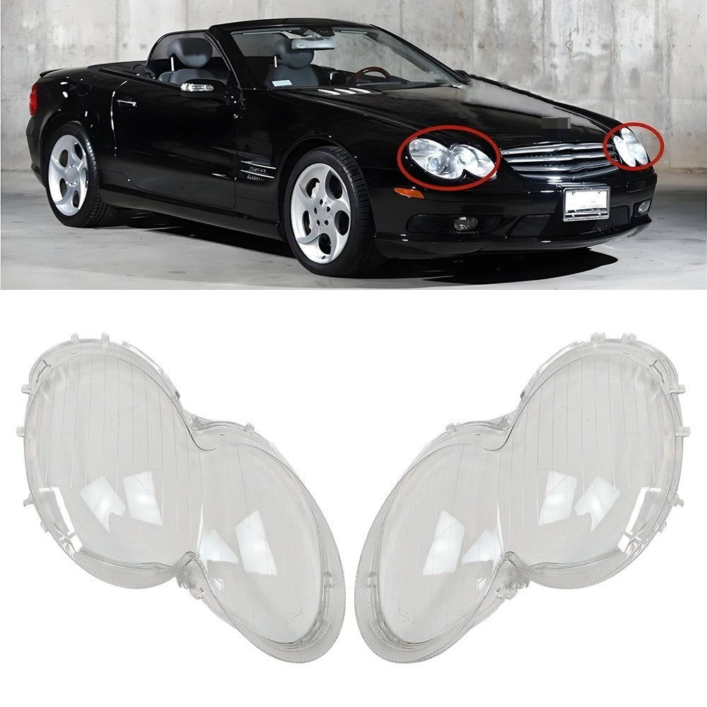 For 2003-2008 Mercedes-Benz W230 SL500 A Pair Clear Front Headlight Lens Cover