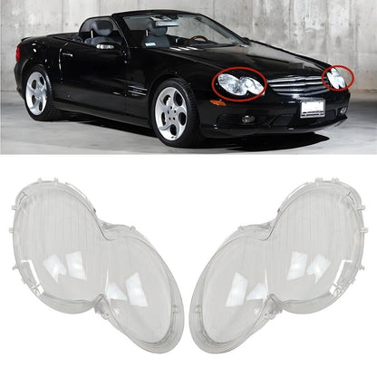 For 2003-2008 Mercedes-Benz W230 SL500 A Pair Clear Front Headlight Lens Cover