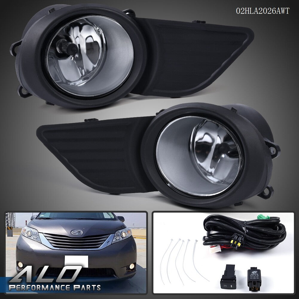 Solid Spare Fit For 11-2017 Toyota Sienna H11 Bulb Bumper Driving Fog Light W/ Switch+Wiring