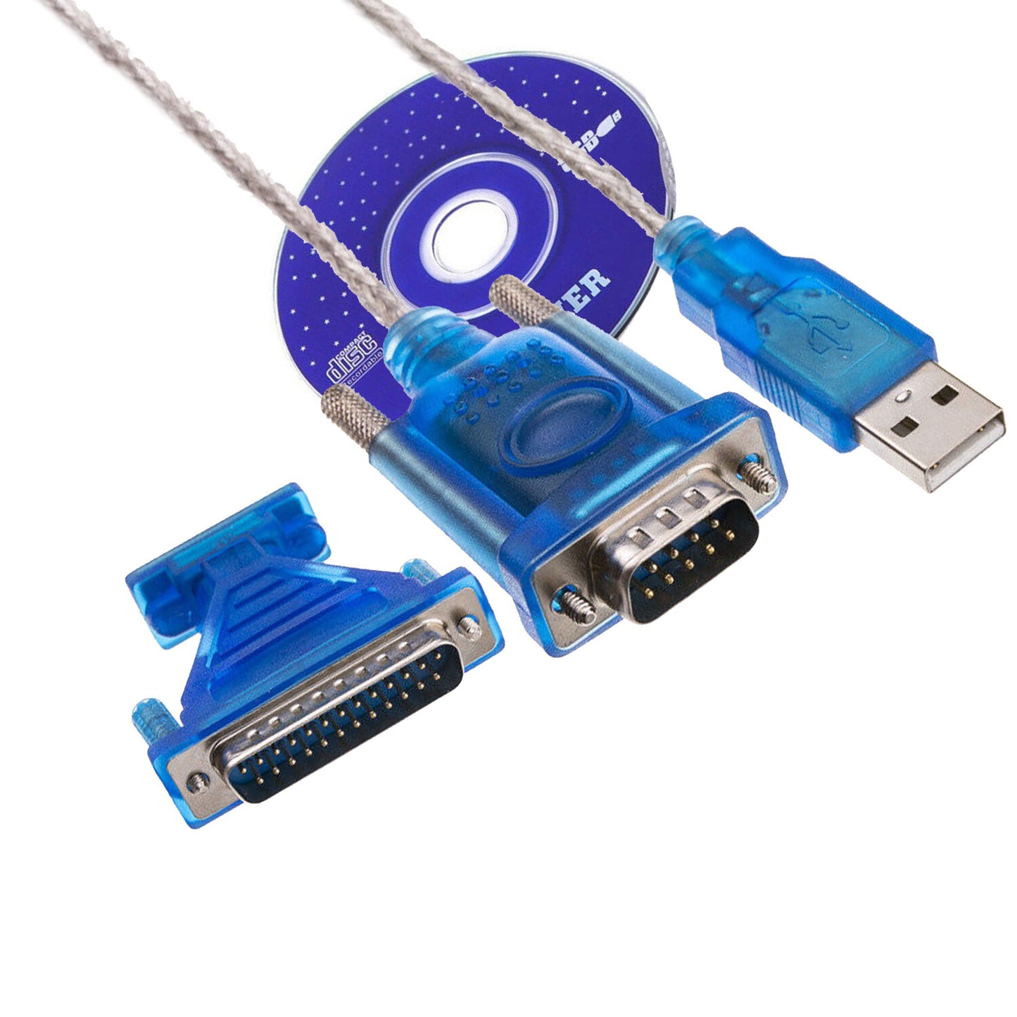 For USB 2.0 To RS232 COM Port 9 Pin Serial DB25 DB9 Adapter Cable Converter New