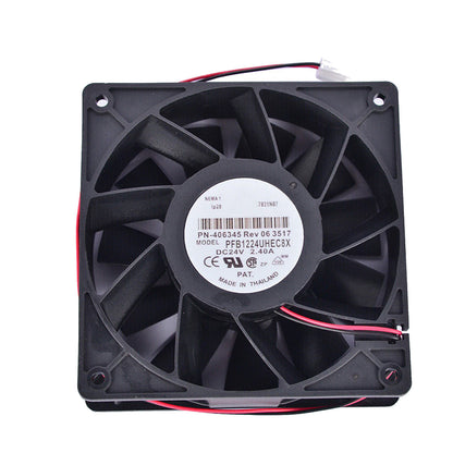 2 Pin Inverter Fan For Delta PFB1224UHEC8X 24V 2.4A 12038 12CM Large Air Volume