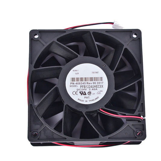 2 Pin Inverter Fan For Delta PFB1224UHEC8X 24V 2.4A 12038 12CM Large Air Volume
