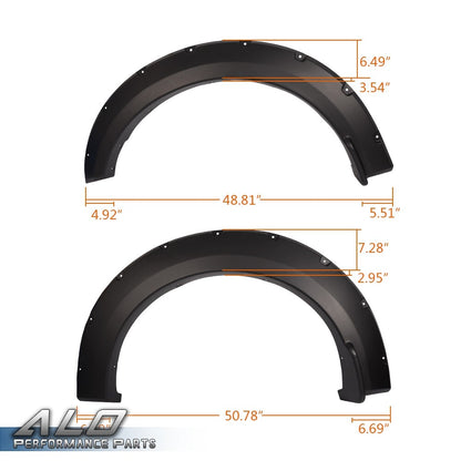 Solid Spare New Fit For Ford F150 2015 2016 2017 Black Pocket-Rivet Wheel Fender Flares