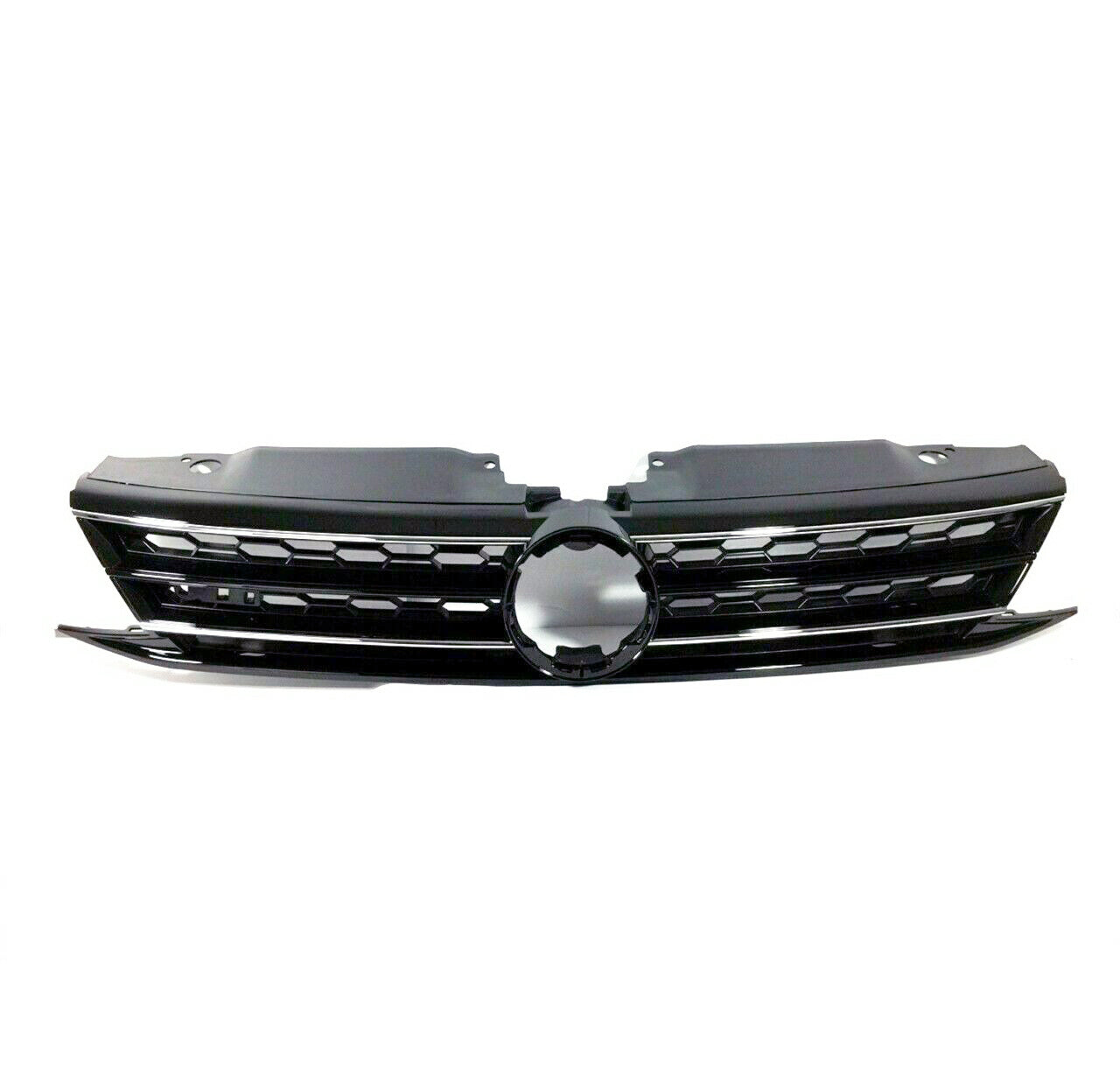FiIT 2015-2018 VW MK6 JETTA MESH HEX HONEYCOMB UPPER GRILLE GRILL W/CHROME TRIM
