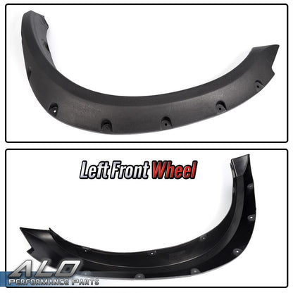 Solid Spare Fit For 10-17 Dodge Ram 2500/3500 Black Pocket Style Rivet Bolt On Fender Flares
