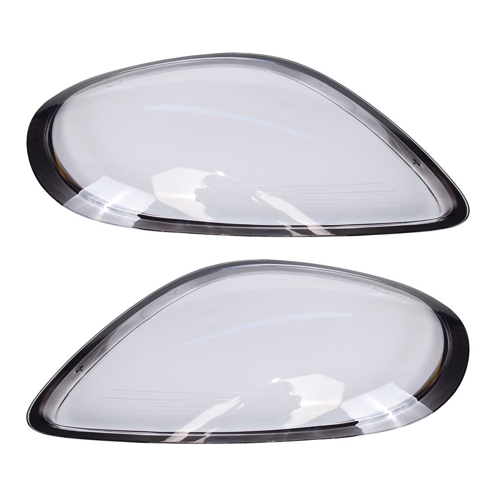 Left + Right Headlight Lens Cover Shell For 2014-2016 Porsche Boxster Cayman 981