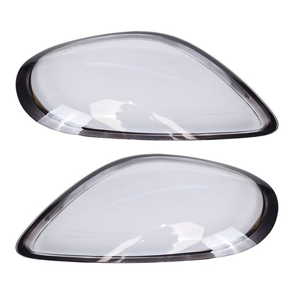 Left + Right Headlight Lens Cover Shell For 2014-2016 Porsche Boxster Cayman 981