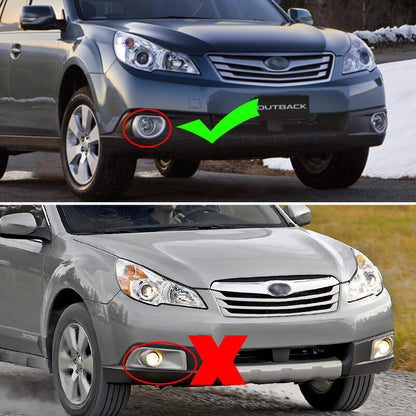 For 2010-2012 Subaru Outback Front Silver Fog Lights Lamps Cover Trim Ring 2PCS