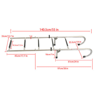 Solid Spare New 2 Step+3 Step Stainless Steel Folding Ladder Telescoping 400 lb. Limit