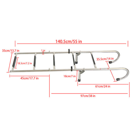 Solid Spare New 2 Step+3 Step Stainless Steel Folding Ladder Telescoping 400 lb. Limit