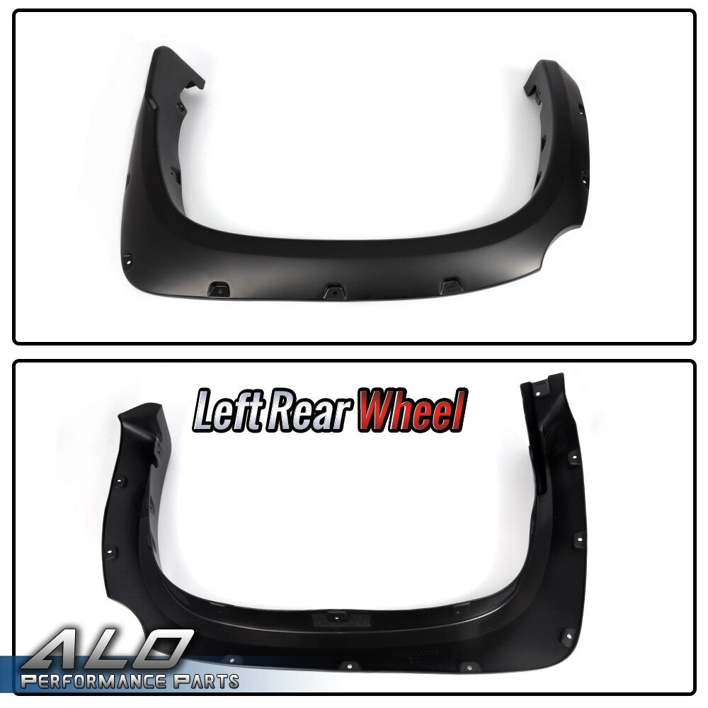 Solid Spare Fit For 2014-20 Toyota Tundra Pocket Rivet Wheel Fender Flares Smooth Black 4PCS