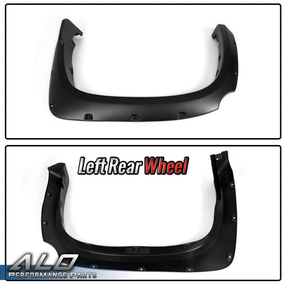 Solid Spare Fit For 2014-20 Toyota Tundra Pocket Rivet Wheel Fender Flares Smooth Black 4PCS