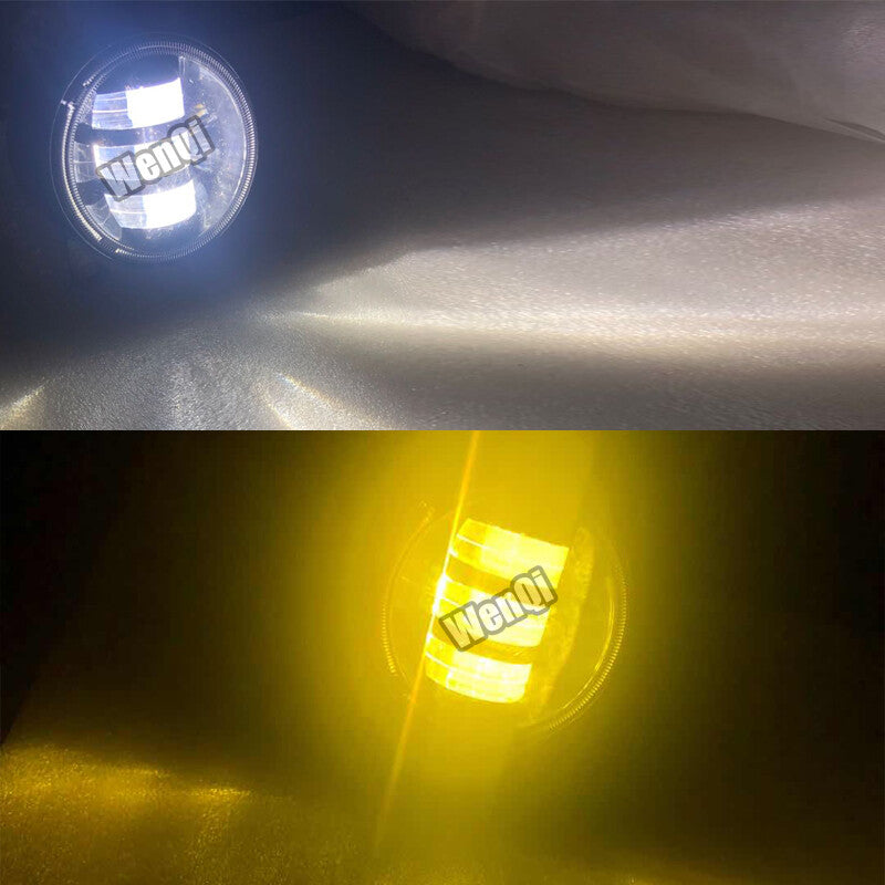For Honda Nissan Subaru White/Yellow Dual Color 9W LED Fog Lights Lamps