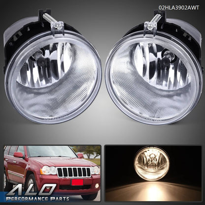 Solid Spare Fog Lights W/Bulbs Fit For 05-2010 Jeep Grand Cherokee Commander Durango Dakota