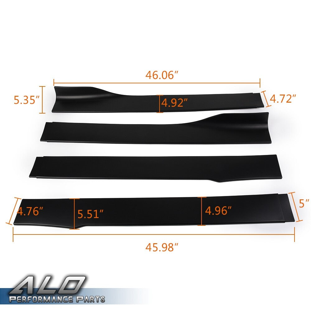 Solid Spare 4pcs Universal Car Side Skirt Extension Rocker Panel Splitter Lip For Most Car