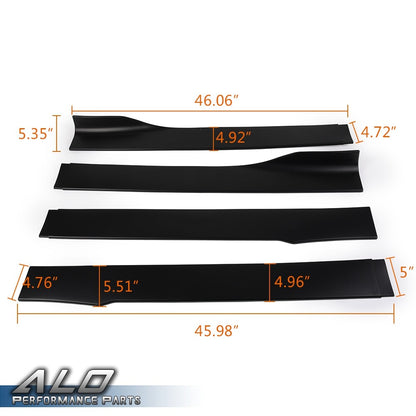 Solid Spare 4pcs Universal Car Side Skirt Extension Rocker Panel Splitter Lip For Most Car