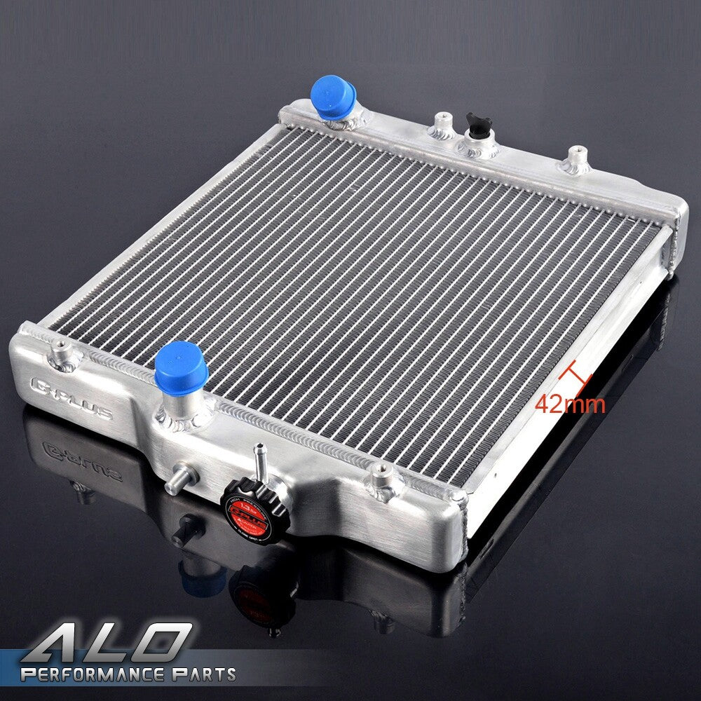 Solid Spare 42mm 2 Row Radiator Fit For 92-00 Honda Civic D15/16 EG/EK +Silicone Hose
