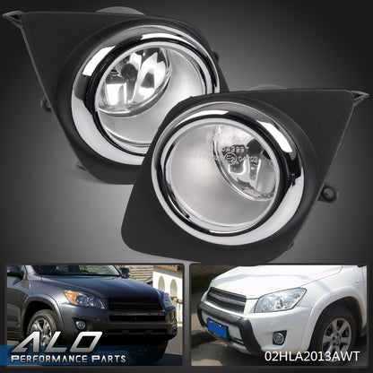 Solid Spare Fit For 09-12 Toyota RAV4 Clear Fog Lights Driving Bumper Lamps+Switch+Bracket