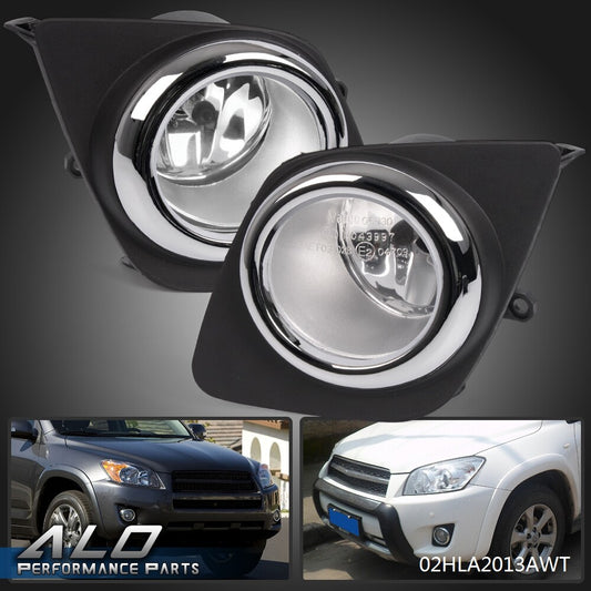 Solid Spare Fit For 09-12 Toyota RAV4 Clear Fog Lights Driving Bumper Lamps+Switch+Bracket
