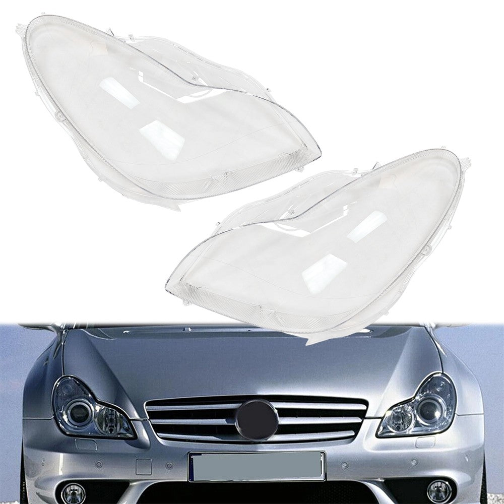 For 06-11 Mercedes Benz W219 CLS350 CLS500 CLS550 A Pair Headlight Lens Cover