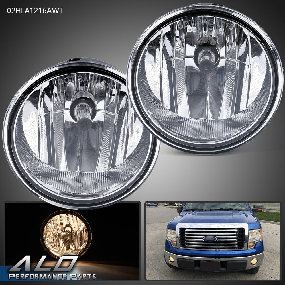 Solid Spare Clear Front Bumper Fog Lights Lamps Fit For 2006-2010 Ford F-150 Left+Right