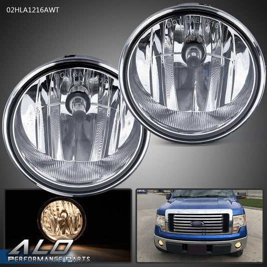 Solid Spare Clear Front Bumper Fog Lights Lamps Fit For 2006-2010 Ford F-150 Left+Right