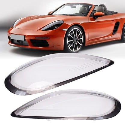 Left + Right Headlight Lens Cover Shell For 2014-2016 Porsche Boxster Cayman 981