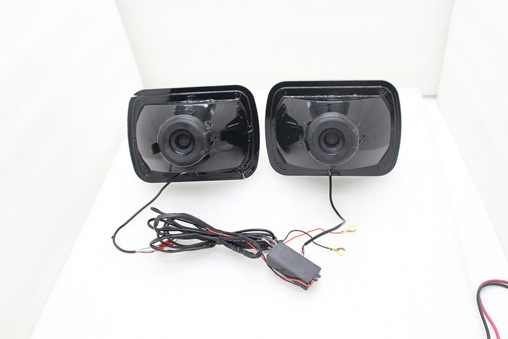 For 86-95 JEEP WRANGLER YJ 7X6 RGB MULTI COLOR LED SMD Halo Headlights PAIR