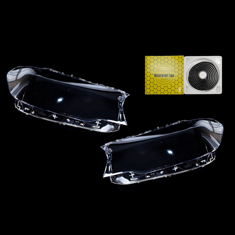 For BMW G30 G31 G38 5 Series 2016-2020 Pair Headlight Len Cover+Glue Clear Shell