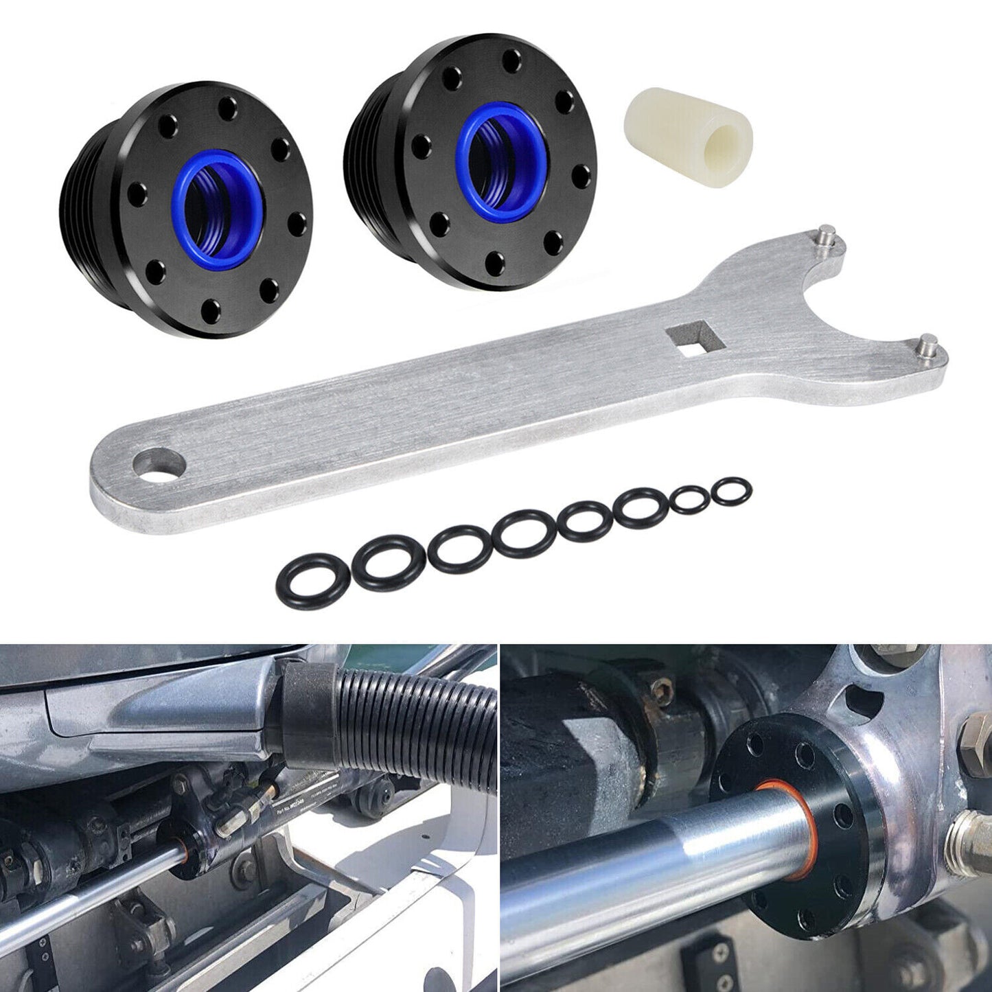 Front Mount Hydraulic Steering Cylinder Seal Kit With Wrench For Seastar HS5157