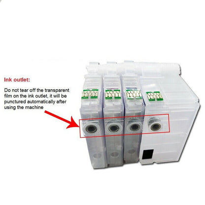 4-Color Refillable Ink Cartridges For Epson WorkForce 7210 7710 7720 Printers US