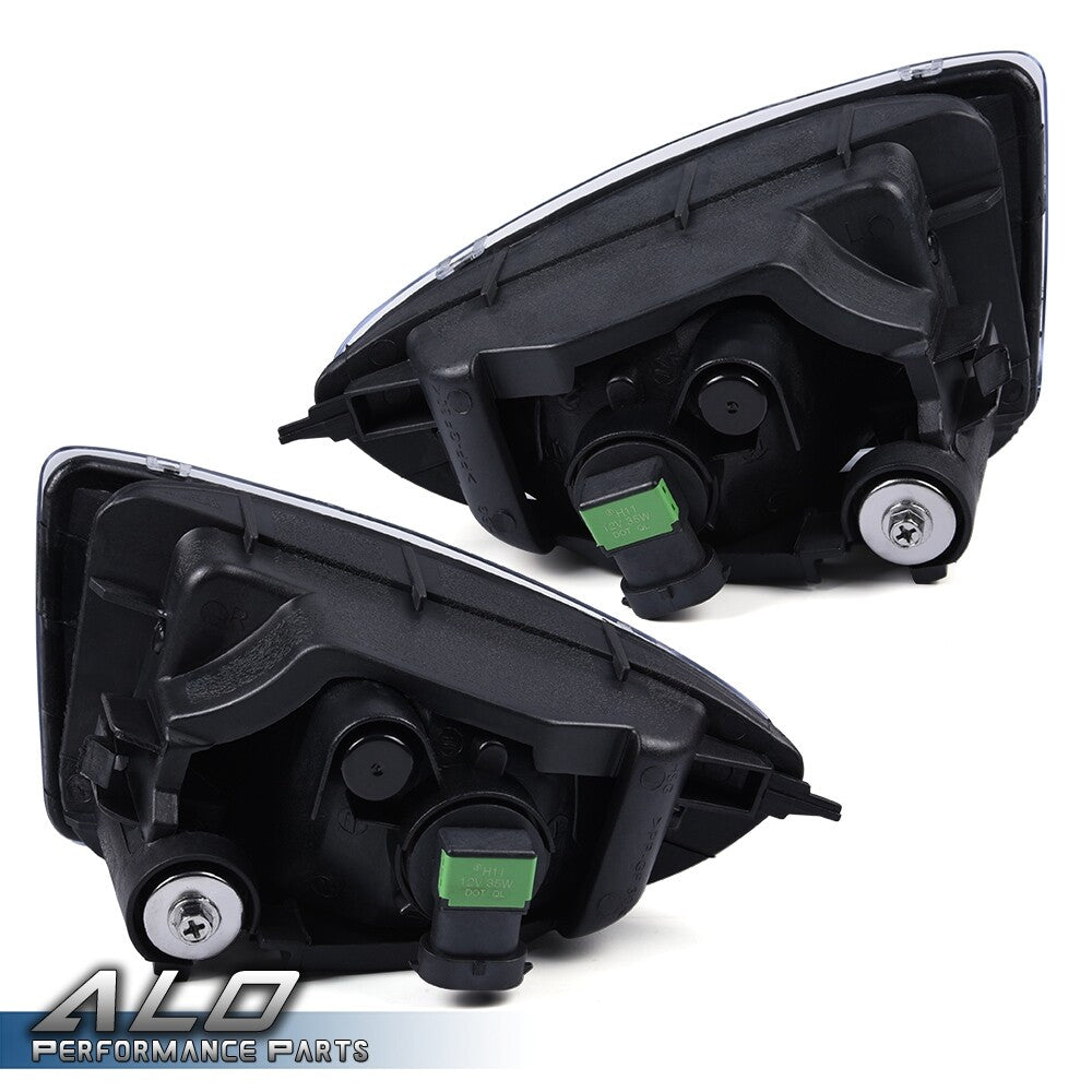 Solid Spare Fit For 04-05 Honda Civic Coupe Sedan 2/4Dr W/Switch Bulbs Clear Lens Fog Lights