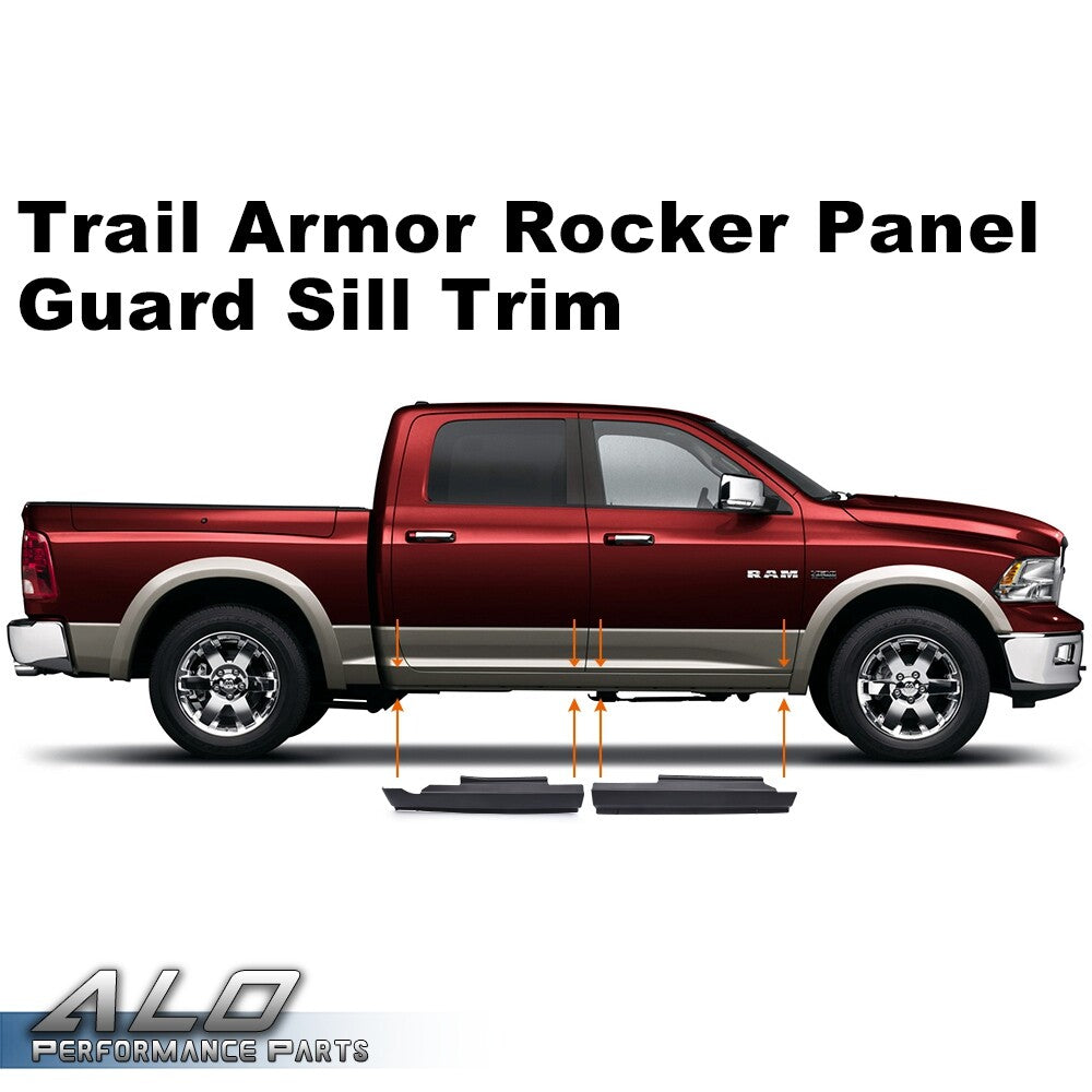 Solid Spare Fit For 2009-2018 Dodge Ram Crew Cab Rocker Panel Sill Plate Cover 14064