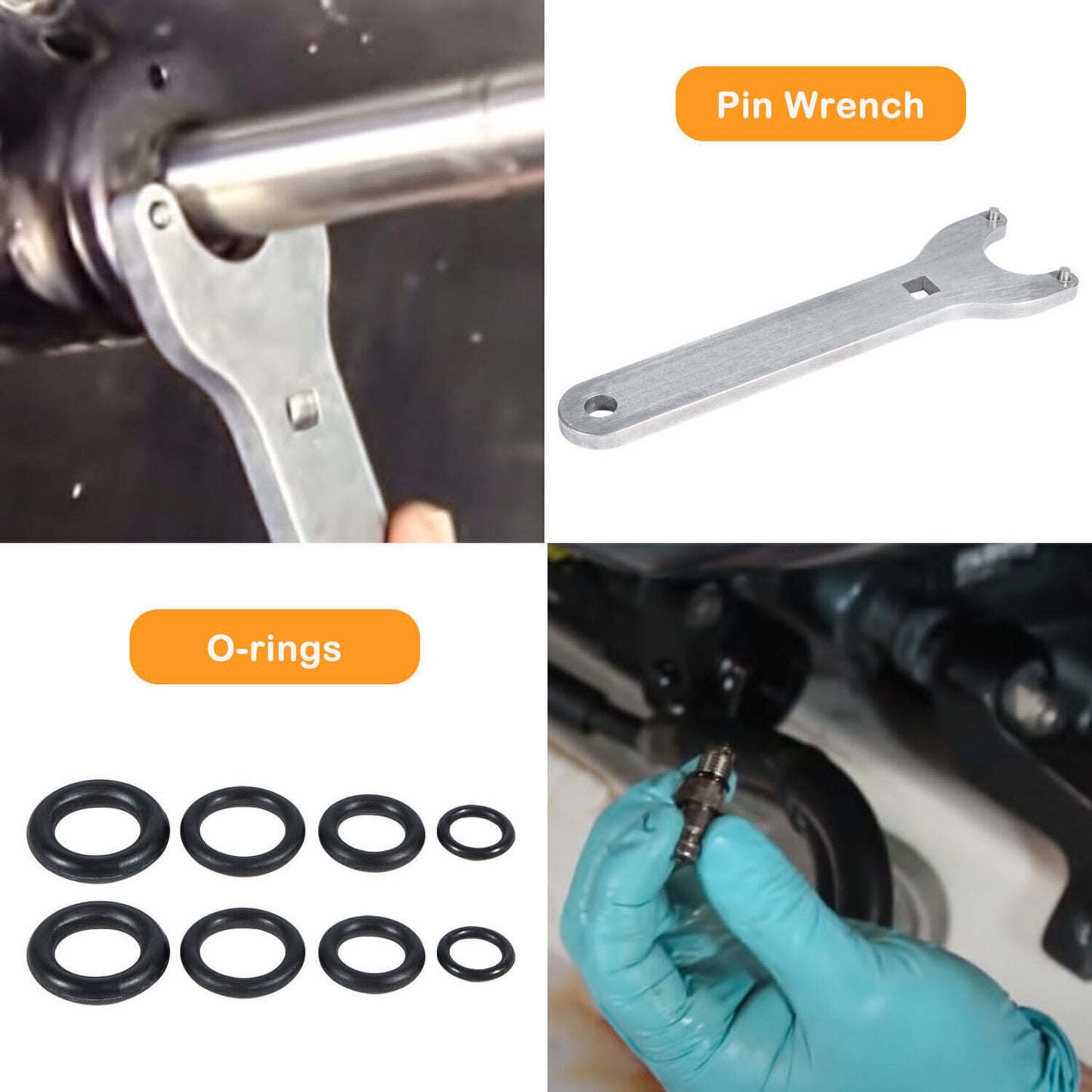 Front Mount Hydraulic Steering Cylinder Seal Kit With Wrench For Seastar HS5157