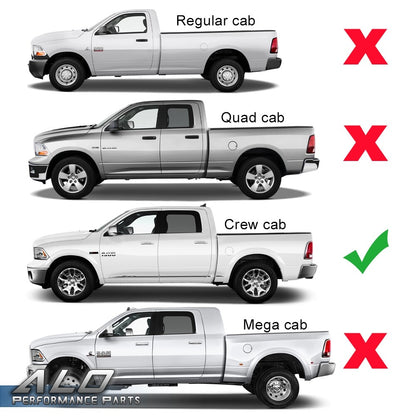 Solid Spare Fit For 2009-2018 Dodge Ram Crew Cab Rocker Panel Sill Plate Cover 14064