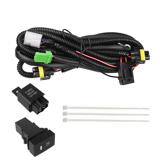 For Honda Civic CRV H11 Fog Light Lamp Wiring Harness Switch 12V 40A