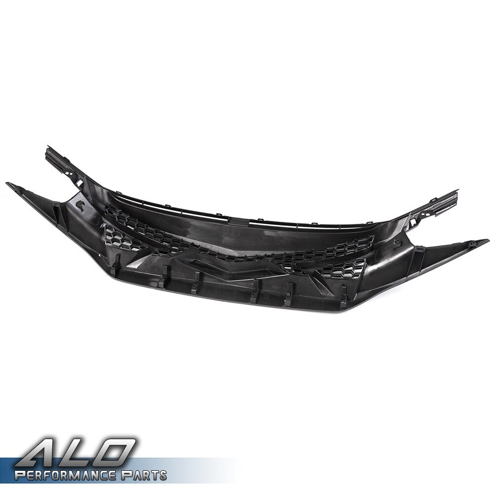 Solid Spare Fit For 2016-2021 Honda Civic Battle Style Sedan Front Bumper Grille Hood ABS