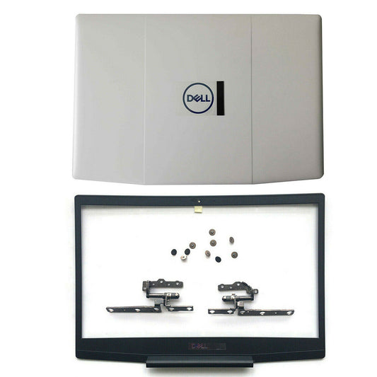 New White For Dell G3 15 3590 Top Back Cover+Front Beze+Hinges Screws 03HKFN US