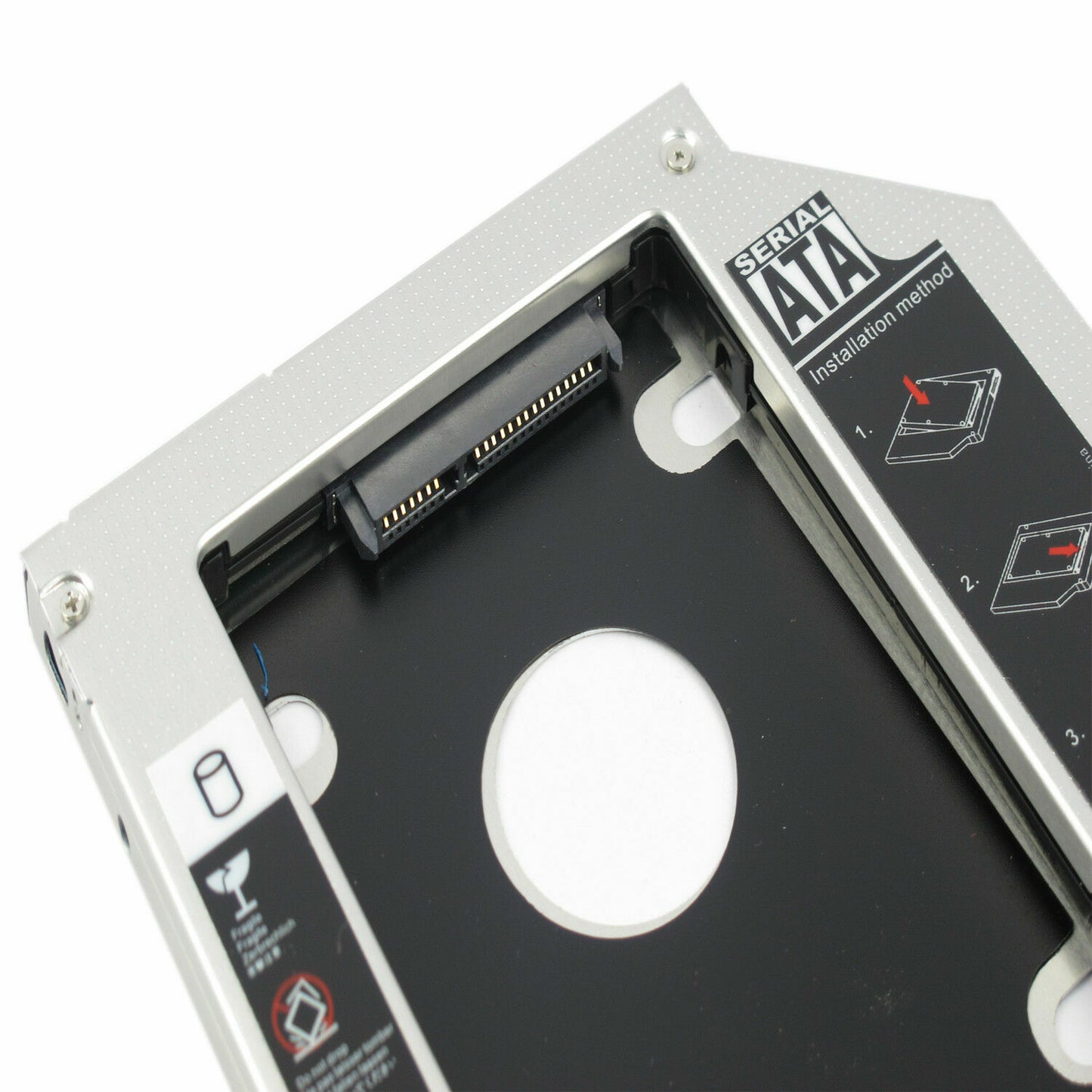 New12.7mm Universal for SATA 2nd HDD SSD Hard Drive Caddy CD/DVD-ROM Optical Bay