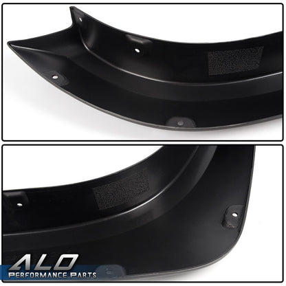 Solid Spare Fit For 2014-20 Toyota Tundra Pocket Rivet Wheel Fender Flares Smooth Black 4PCS