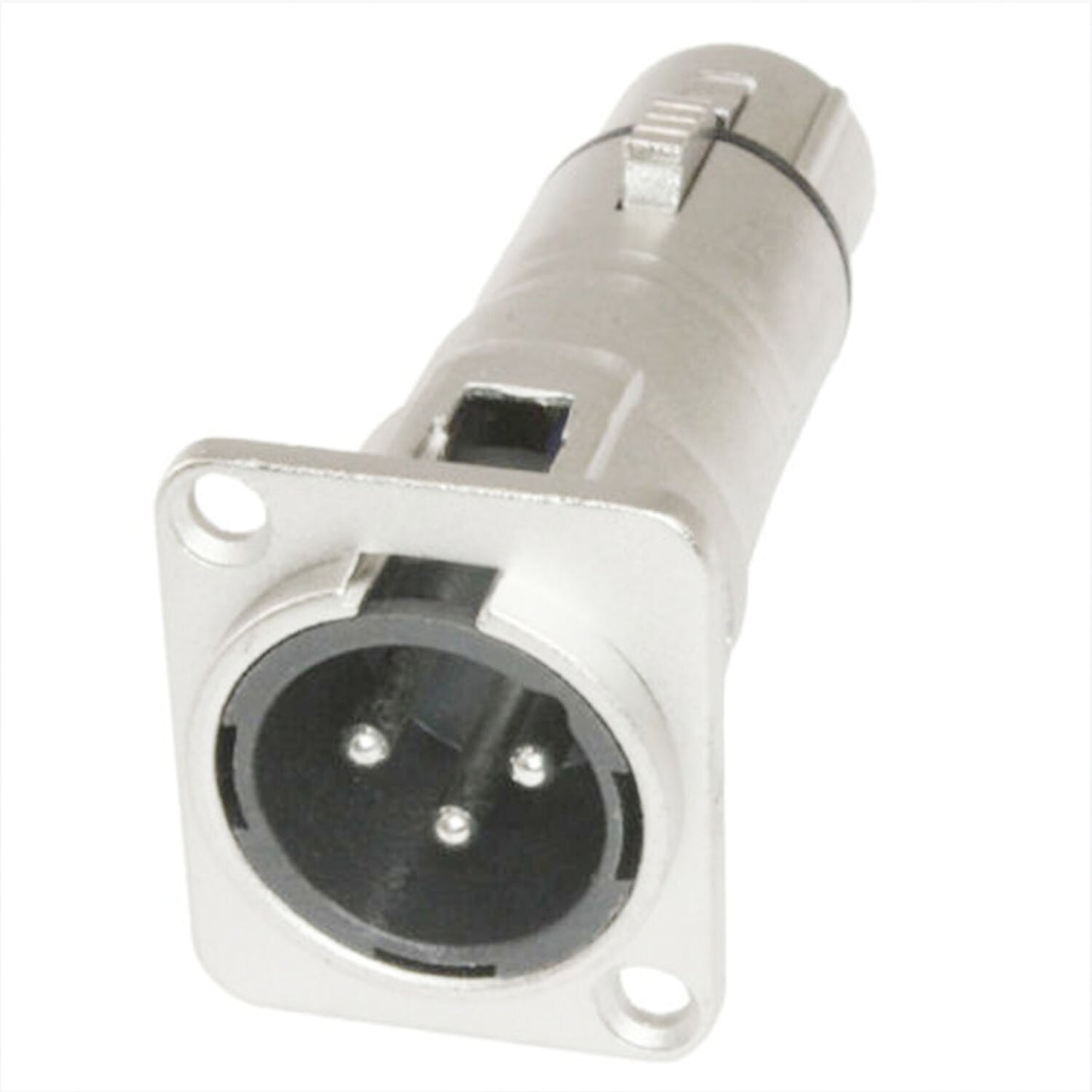 3 Pin XLR Male To XLR Female Feed/Pass Thru Connector Adapter For D Panel Mount