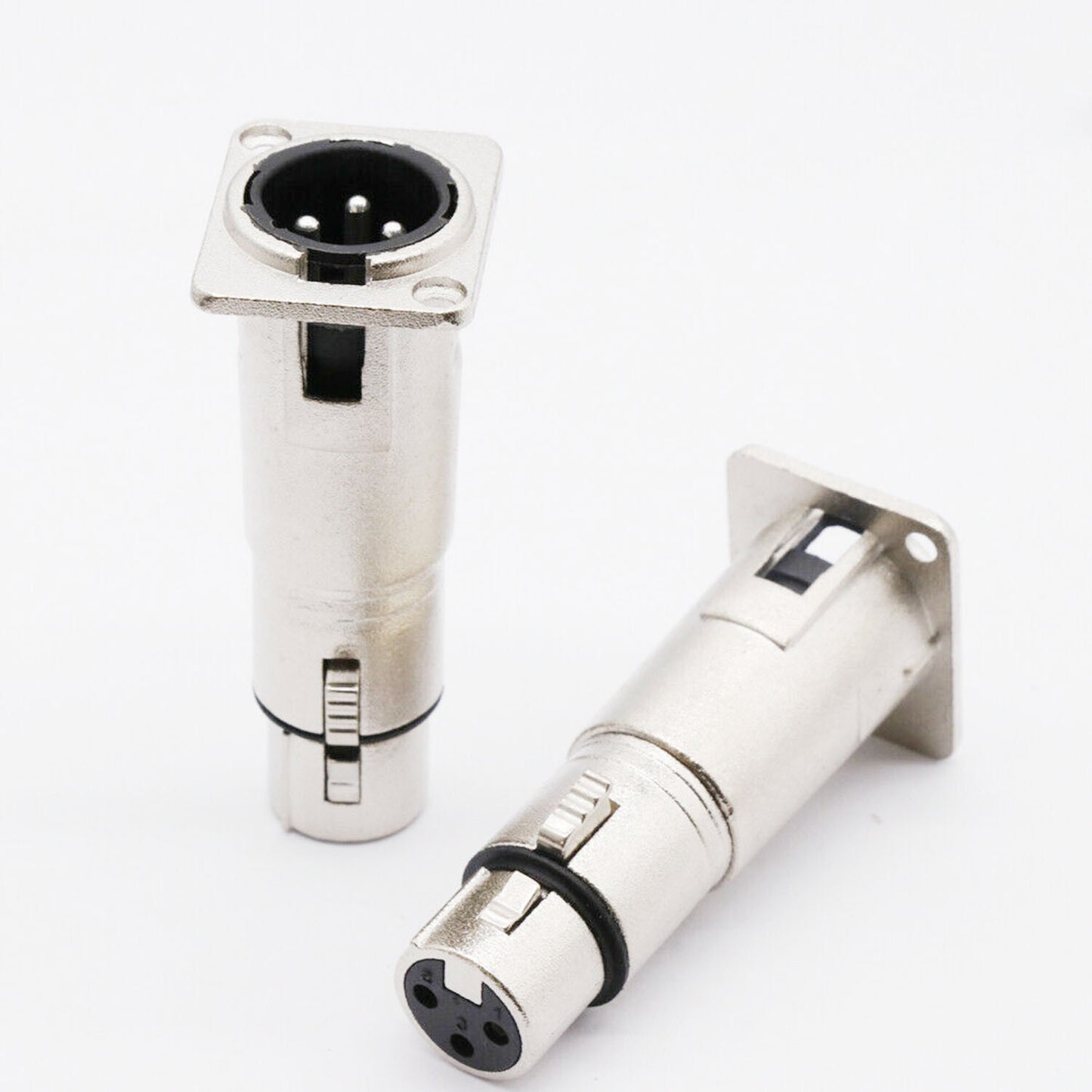3 Pin XLR Male To XLR Female Feed/Pass Thru Connector Adapter For D Panel Mount
