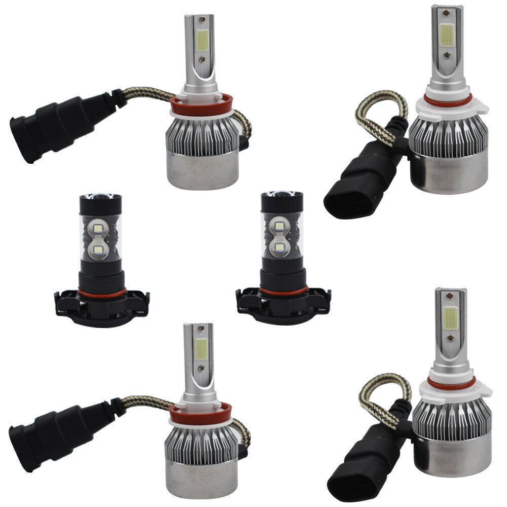 Solid Spare 9005 H11 LED Headlight+Fog Light 8000K Left+Right Fit For Toyota Tundra 07-12
