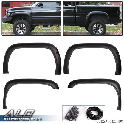 Solid Spare Textured Style Bolt Fender Flares Fit For 1994-2001 Dodge Ram 1500 2500 3500