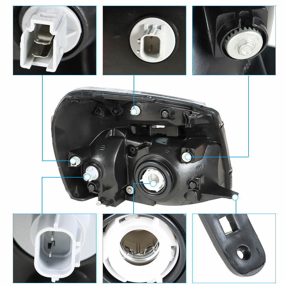 Solid Spare Fit For Chevy Equinox 2005-2009 Headlights Headlamps Replacement Clear Lens