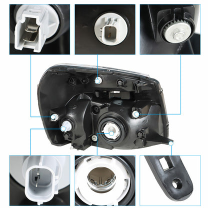 Solid Spare Fit For Chevy Equinox 2005-2009 Headlights Headlamps Replacement Clear Lens