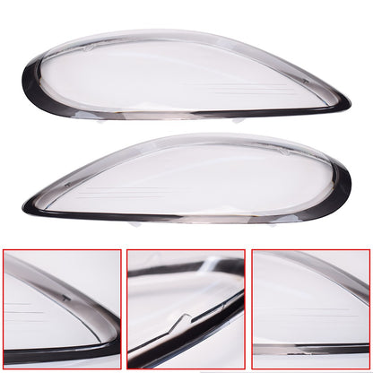 Left + Right Headlight Lens Cover Shell For 2014-2016 Porsche Boxster Cayman 981